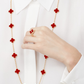 Van Cleef & Arpels Vintage Alhambra Long Necklace - 18k Yellow Gold - Carnelian - 20 Motifs - VCARD39800