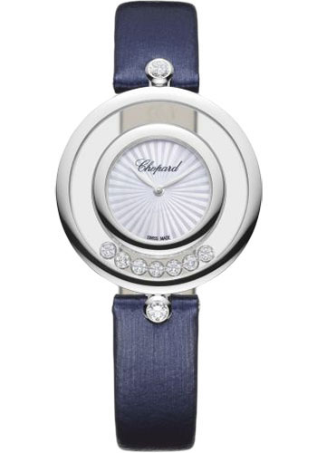 Chopard Happy Diamonds White Gold 32 MM - Blue Strap - Mother-Of-Pearl Dial - 209426-1001