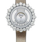 Chopard Happy Diamonds White Gold 36.30 MM - Brown Strap - Diamond Bezel - Mother-Of-Pearl Dial -  209436-1002