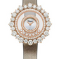 Chopard Happy Diamonds Rose Gold 36.30 MM - Brown Leather Strap - Diamond Bezel - Mother-Of-Pearl Dial -  209436-5002