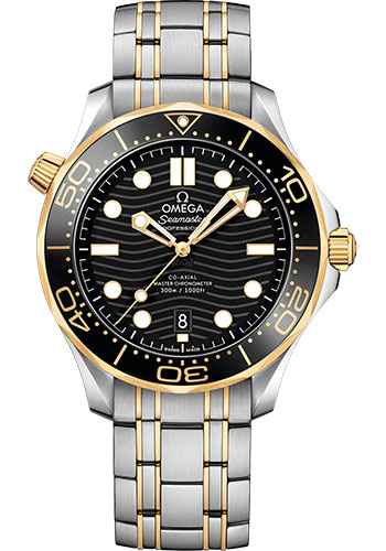 Omega Seamaster Stainless Steel and Yellow Gold 42 MM - Stainless Steel and Yellow Gold Bracelet - Black Ceramic Dial - 210.20.42.20.01.002 nyc watcher nyc watches