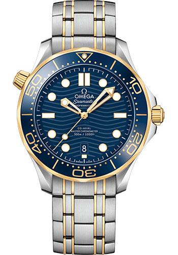 Omega Seamaster Stainless Steel and Yellow Gold 42 MM - Stainless Steel and Yellow Gold Bracelet - Blue Ceramic Dial - 210.20.42.20.03.001 nyc watcher nyc watches