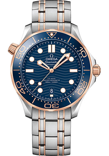 Omega Seamaster Stainless Steel and Rose Gold 42 MM - Stainless Steel and Rose Gold Bracelet - Blue Dial - 210.20.42.20.03.002 nyc watcher nyc watches