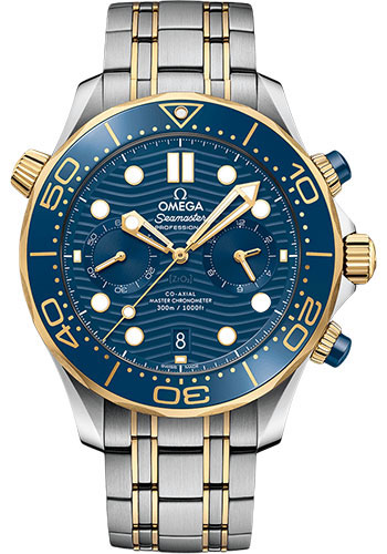 Omega Seamaster Stainless Steel and Yellow Gold 44 MM - Stainless Steel Bracelet - Blue Dial - 210.20.44.51.03.001 nyc watcher nyc watches