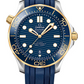 Omega Seamaster Stainless Steel and Yellow Gold 42 MM - Blue Rubber Strap - Blue Ceramic Dial - 210.22.42.20.03.001 nyc watcher nyc watches