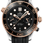 Omega Seamaster Stainless Steel and Rose Gold 44 MM - Black Rubber Strap - Black Dial - 210.22.44.51.01.001 nyc watcher nyc watches