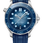 Omega Seamaster Stainless Steel 42 MM - Blue Rubber Strap - Blue Dial - 210.32.42.20.03.002 nyc watcher nyc watches