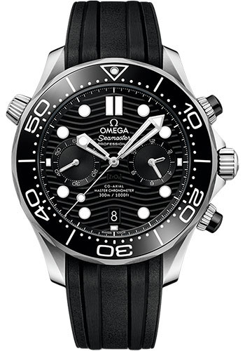 Omega Seamaster Stainless Steel 44 MM - Black Rubber Strap - Black Dial - 210.32.44.51.01.001 nyc watcher nyc watches