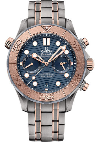 Omega Seamaster Titanium and Rose Gold 44 MM - Titanium and Rose Gold Bracelet - Blue Dial - 210.60.44.51.03.001 nyc watcher nyc watches