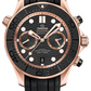 Omega Seamaster Rose Gold 44 MM - Black Rubber Strap - Black Dial - 210.62.44.51.01.001 nyc watcher nyc watches