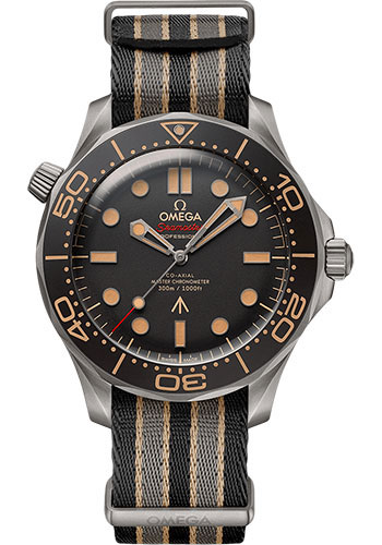 Omega Seamaster Titanium 42 MM - Black and Grey Nato Strap - Brown Dial - 210.92.42.20.01.001 nyc watcher nyc watches