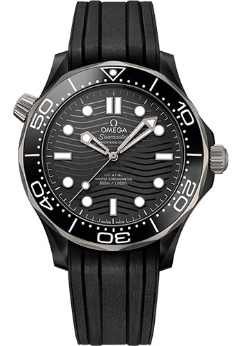 Omega Seamaster Black Ceramic 43.5 MM - Black Rubber Strap - Black Dial - 210.92.44.20.01.001 nyc watcher nyc watches