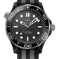 Omega Seamaster Black Ceramic 43.5 MM - Black and Grey Nato Strap - Black Dial - 210.92.44.20.01.002 nyc watcher nyc watches