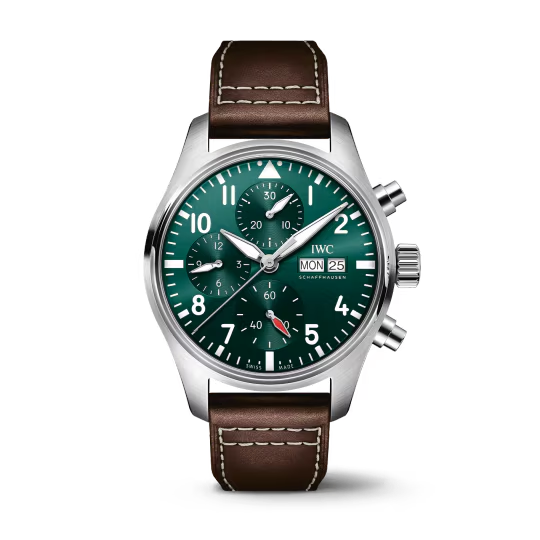 IWC Pilot's - Chronograph - Steel - 41 MM - Green Dial - IW388103  nyc watcher nyc watches