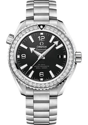 Omega Seamaster Planet Ocean Stainless Steel 39.5 MM - Stainless Steel Bracelet - Diamond Bezel - Black Dial - 215.15.40.20.01.001 nyc watcher nyc watches