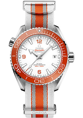 Omega Seamaster Planet Ocean Stainless Steel 43.5 MM - Grey And White Nato Strap - White Dial - 215.32.44.21.04.001 nyc watcher nyc watches