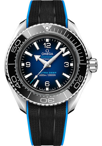 Omega Seamaster Planet Ocean Stainless Steel 45.5 MM - Black Rubber Strap - Blue Dial - 215.32.46.21.03.001 nyc watcher nyc watches