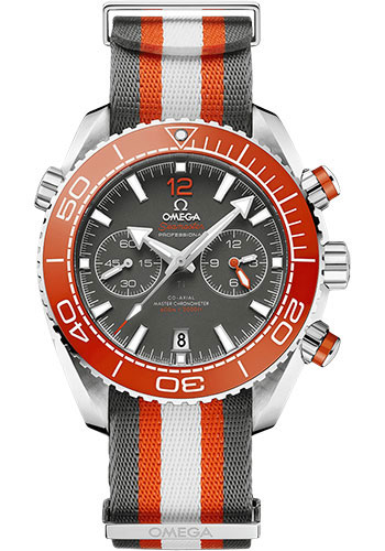 Omega Seamaster Planet Ocean Stainless Steel 45.5 MM - Grey and White Rubber Strap - Titanium Dial - 215.32.46.51.99.001 nyc watcher nyc watches