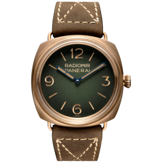 Panerai Radiomir Bronze 47 MM - Dark Brown Alligator Strap - Green Dial - PAM00760