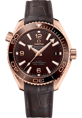 Omega Seamaster Planet Ocean Rose Gold 39.5 MM - Brown Leather Strap - Chocolate Brown Dial - 215.63.40.20.13.001 nyc watcher nyc watches