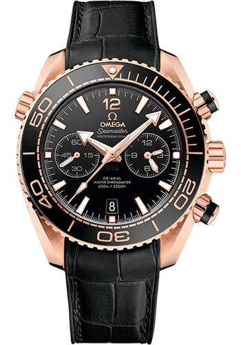 Omega Seamaster Planet Ocean Rose Gold 45.5 MM - Black Leather Strap - Black Ceramic Dial - 215.63.46.51.01.001 nyc watcher nyc watches