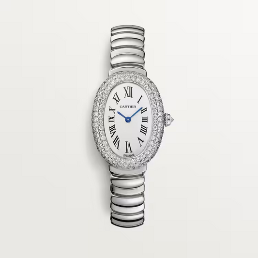 Cartier Baignoire de Cartier White Gold 31.4 MM - White Gold Bracelet - Diamond Bezel - Silvered Dial - WJBA0020