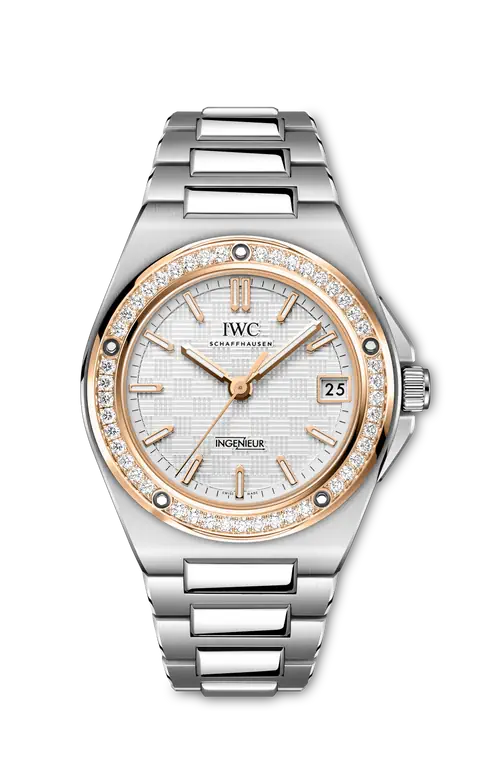 IWC Ingenieur Automatic 35 - Stainless Steel & 5N Gold - 35.1 MM - Grey Dial - Diamond Bezel - IW324911