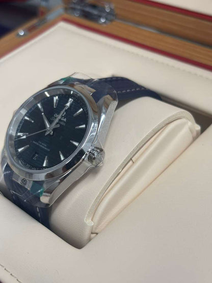Omega Seamaster Aqua Terra Co Axial Stainless Steel 38 MM - Blue Structured Rubber Strap - Blue Ceramic Dial - 220.12.38.20.03.001