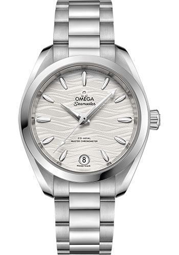 Omega Seamaster Aqua Terra Co Axial Stainless Steel 34 MM - Stainless Steel Bracelet -  Waved Silvery Dial - 220.10.34.20.02.002