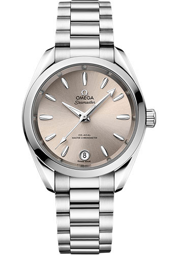 Omega Seamaster Aqua Terra Co Axial Stainless Steel 34 MM - Stainless Steel Bracelet - Sandstone Dial - 220.10.34.20.09.001