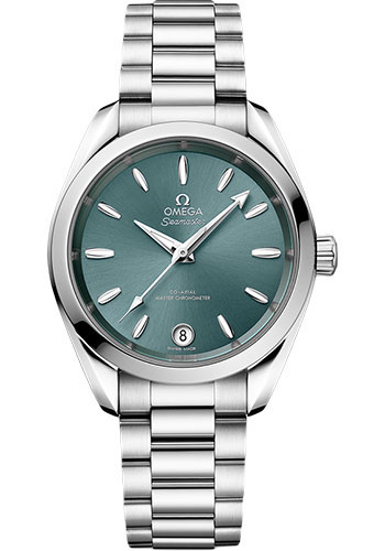 Omega Seamaster Aqua Terra Co Axial Stainless Steel 34 MM - Stainless Steel Bracelet - Green Dial - 220.10.34.20.10.001