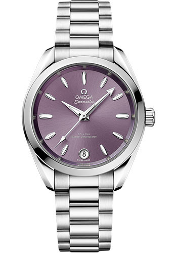 Omega Seamaster Aqua Terra Co Axial Stainless Steel 34 MM - Stainless Steel Bracelet - Lavender Dial - 220.10.34.20.10.002