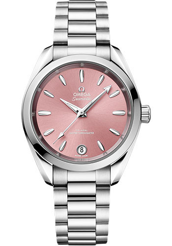 Omega Seamaster Aqua Terra Co Axial Stainless Steel 34 MM - Stainless Steel Bracelet - Shell Pink Dial - 220.10.34.20.10.003