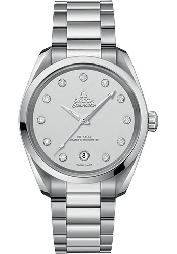 Omega Seamaster Aqua Terra Co Axial Stainless Steel 38 MM - Stainless Steel Bracelet - Silvery Diamond Dial - 220.10.38.20.52.001