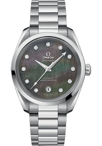 Omega Seamaster Aqua Terra Co Axial Stainless Steel 38 MM - Stainless Steel Bracelet - Tahiti Mother-Of-Pearl Diamond Dial - 220.10.38.20.57.001