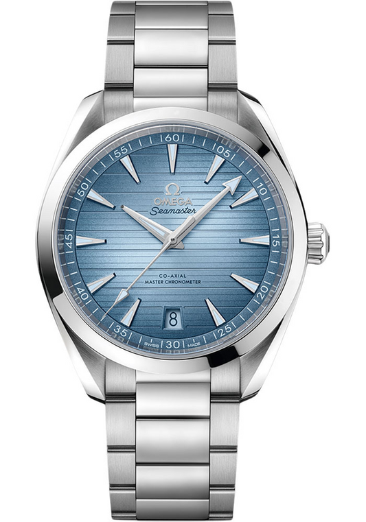 Omega Seamaster Aqua Terra Co Axial Stainless Steel 41 MM - Stainless Steel Bracelet - Teak Pattern Blue Dial - 220.10.41.21.03.005