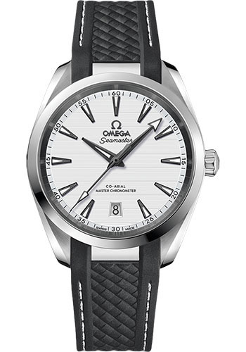 Omega Seamaster Aqua Terra Co Axial Stainless Steel 38 MM - Grey Structured Rubber Strap - Silvery Dial - 220.12.38.20.02.001