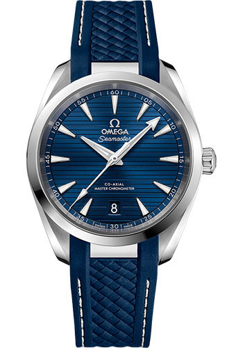 Omega Seamaster Aqua Terra Co Axial Stainless Steel 38 MM - Blue Structured Rubber Strap - Blue Ceramic Dial - 220.12.38.20.03.001