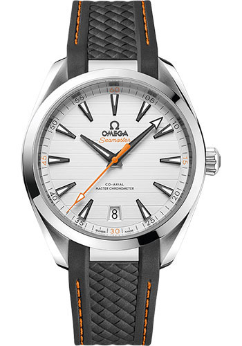 Omega Seamaster Aqua Terra Co Axial Stainless Steel 41 MM - Grey Structured Rubber Strap - Silvery Dial - 220.12.41.21.02.002