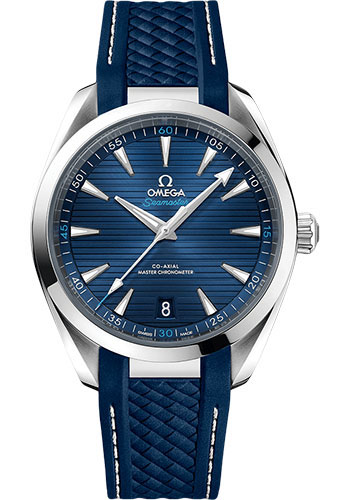 Omega Seamaster Aqua Terra Co Axial Stainless Steel 41 MM - Blue Structured Rubber Strap - Blue Dial - 220.12.41.21.03.001