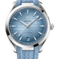 Omega Seamaster Aqua Terra Co Axial Stainless Steel 41 MM - Blue Rubber Strap - Teak Pattern Blue Dial - 220.12.41.21.03.008