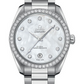 Omega Seamaster Aqua Terra Co Axial Stainless Steel 38 MM - Stainless Steel Bracelet - Diamond Bezel - White Mother-Of-Pearl Diamond Dial - 220.15.38.20.55.001