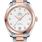 Omega Seamaster Aqua Terra Co Axial Stainless Steel and Rose Gold 34 MM - Stainless Steel and Rose Gold Bracelet - Silvery Diamond Dial - 220.20.34.20.52.001