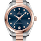 Omega Seamaster Aqua Terra Co Axial Stainless Steel and Rose Gold 34 MM - Stainless Steel and Rose Gold Bracelet - Glossy Ocean-Blue Diamond Dial - 220.20.34.20.53.001