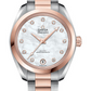 Omega Seamaster Aqua Terra Co Axial Stainless Steel and Rose Gold 34 MM - Stainless Steel and Rose Gold Bracelet - White Mother-Of-Pearl Diamond Dial - 220.20.34.20.55.001