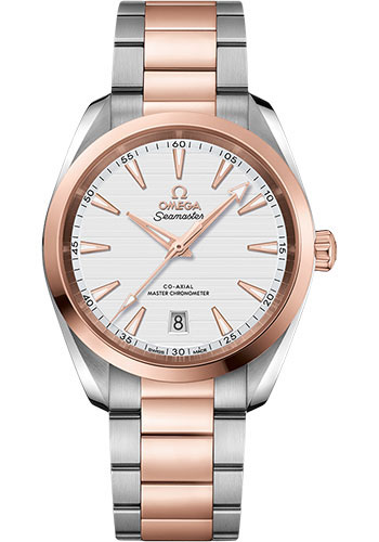 Omega Seamaster Rose Gold 38 MM - Rose Gold And Stainless Steel - Silvery Dial - 220.20.38.20.02.001