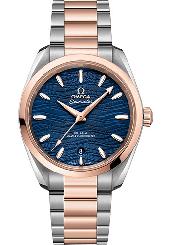 Omega Seamaster Aqua Terra Co Axial Stainless Steel and Rose Gold 38 MM - Stainless Steel and Rose Gold Bracelet - Blue Dial - 220.10.38.20.03.002