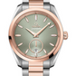 Omega Seamaster Stainless Steel and Rose Gold 38 MM - Rose Gold and Stainless Steel Bracelet - Light Green Dial - 220.20.38.20.10.001