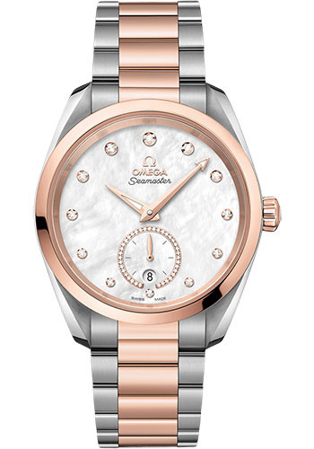 Omega Seamaster Stainless Steel and Rose Gold 38 MM - Rose Gold and Stainless Steel Bracelet - Extrwhite Mother-Of-Pearl Dial - 220.20.38.20.55.002