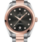 Omega Seamaster Aqua Terra Co Axial Stainless Steel and Rose Gold 38 MM - Stainless Steel and Rose Gold Bracelet - Glossy Grey Diamond Dial - 220.20.38.20.56.001